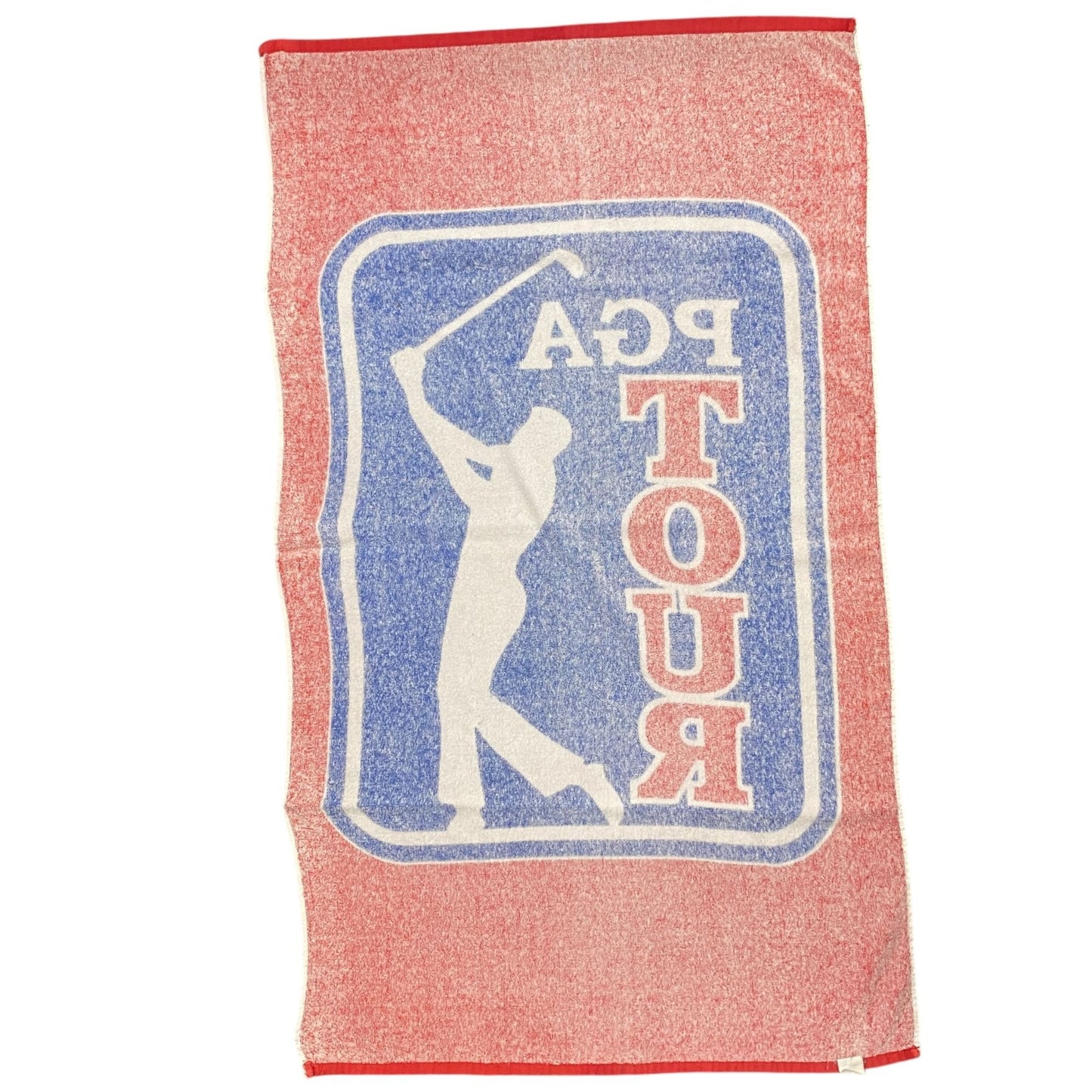 McArthur PGA Tour Bath Towel 50"x29" Red Blue Cotton Full Size Golf Golfing