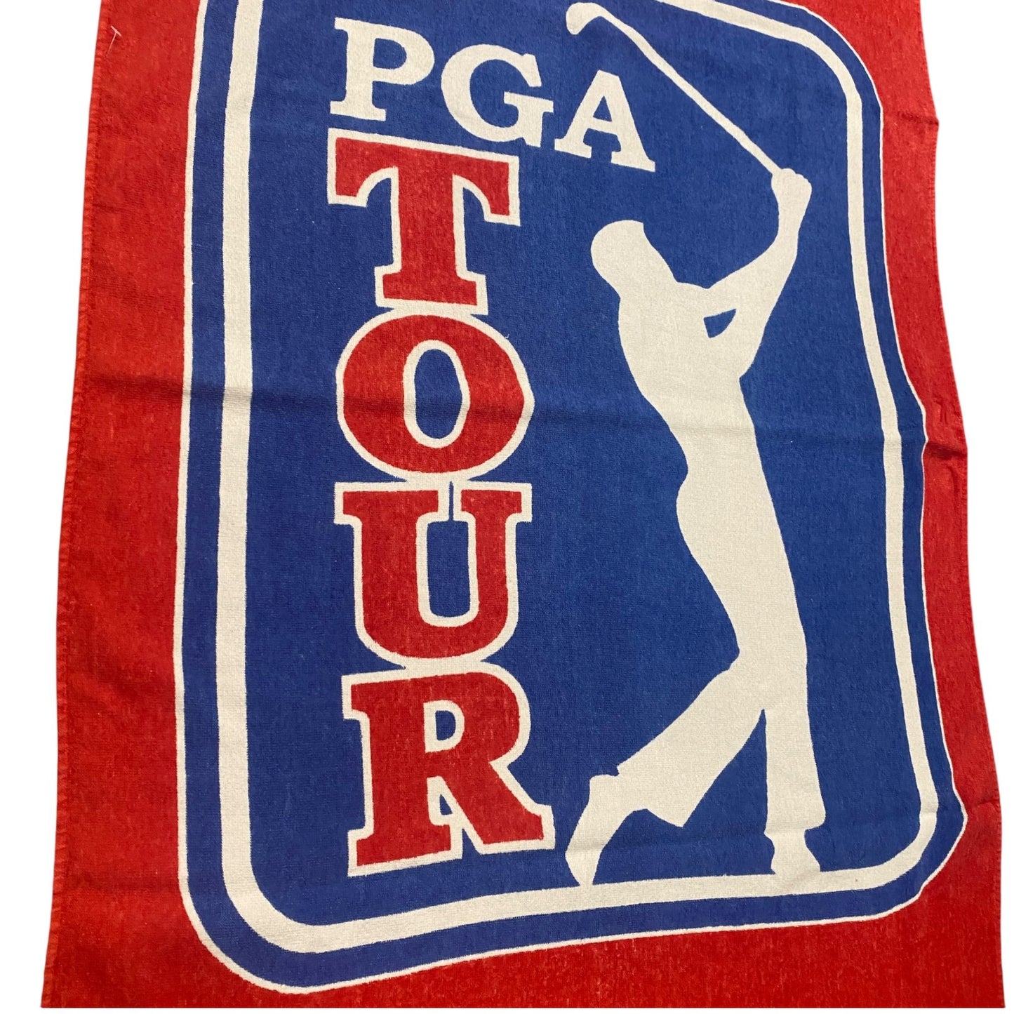 McArthur PGA Tour Bath Towel 50"x29" Red Blue Cotton Full Size Golf Golfing