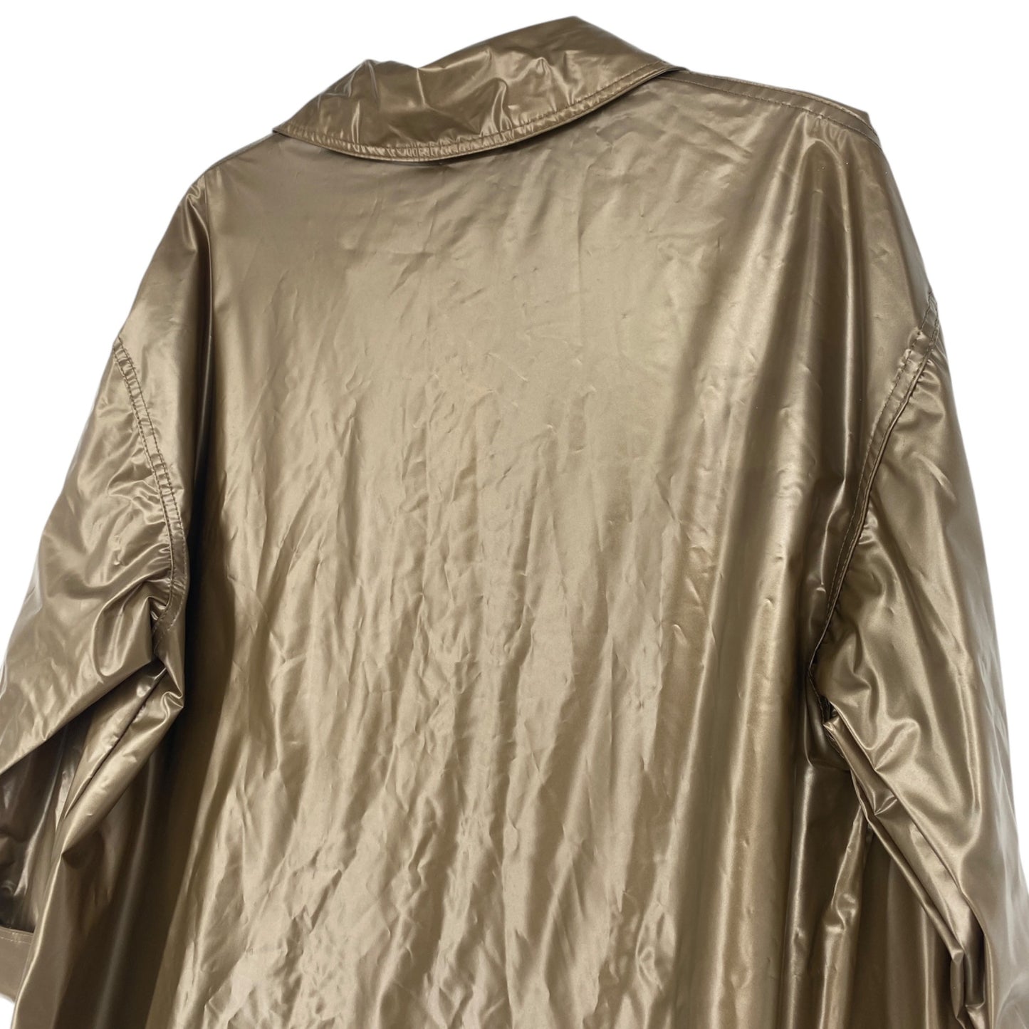 Vtg 80s Chromatics By Totes Raincoat Gold L Snap Front Pockets Spacecore Jacket