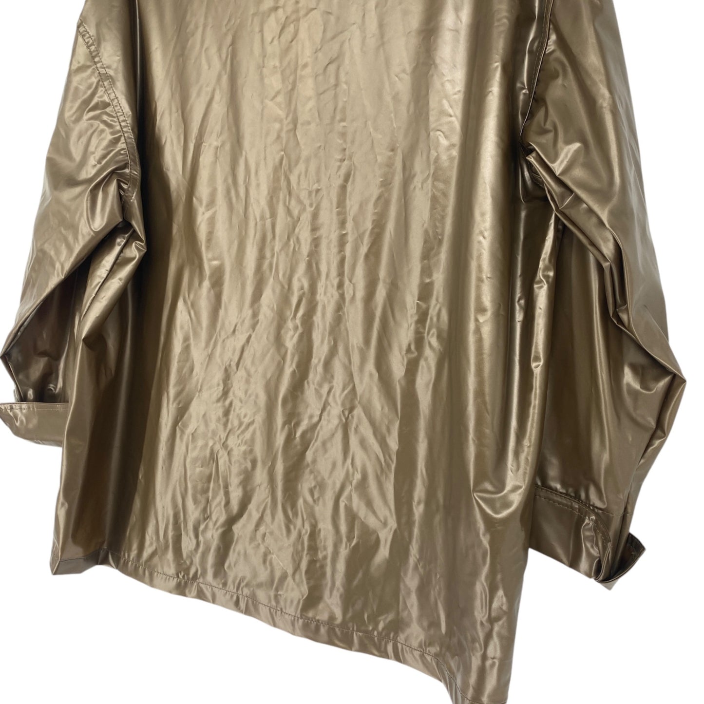 Vtg 80s Chromatics By Totes Raincoat Gold L Snap Front Pockets Spacecore Jacket