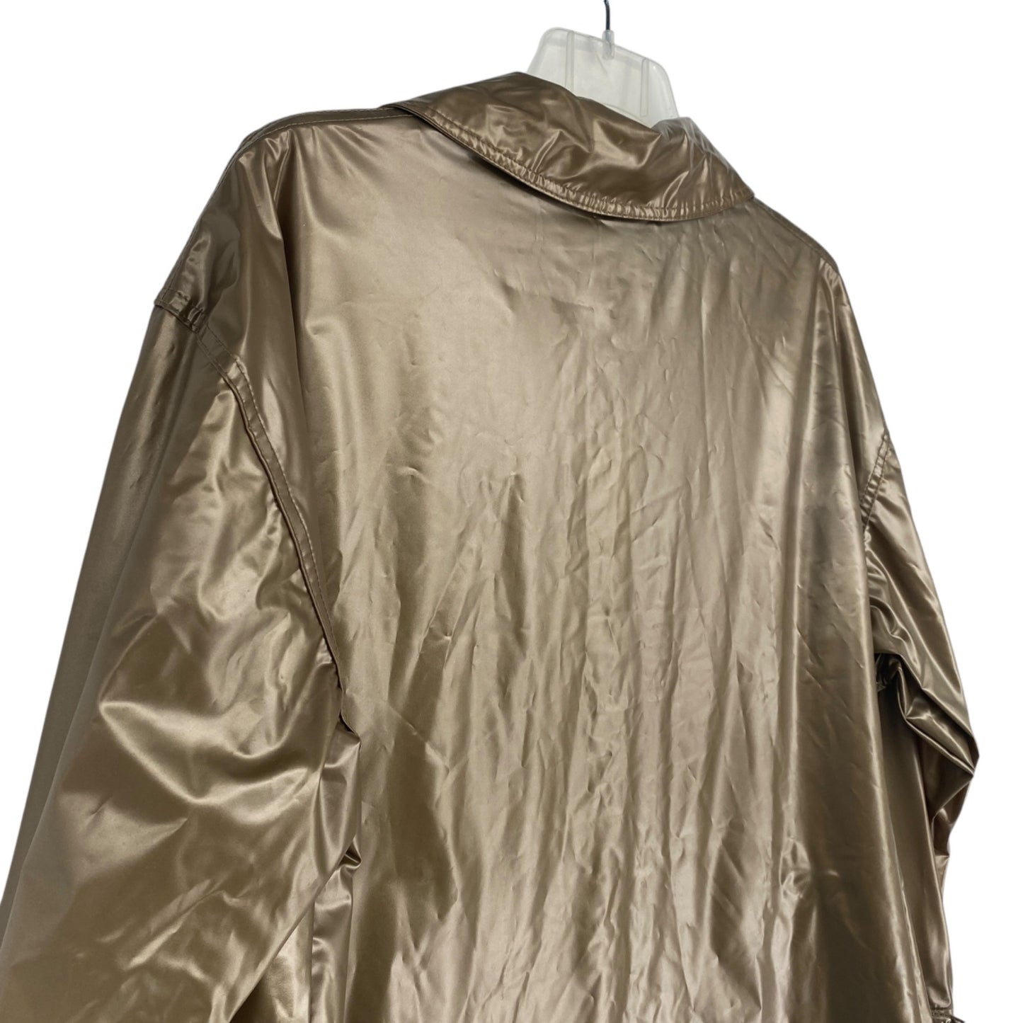 Vtg 80s Chromatics By Totes Raincoat Gold L Snap Front Pockets Spacecore Jacket