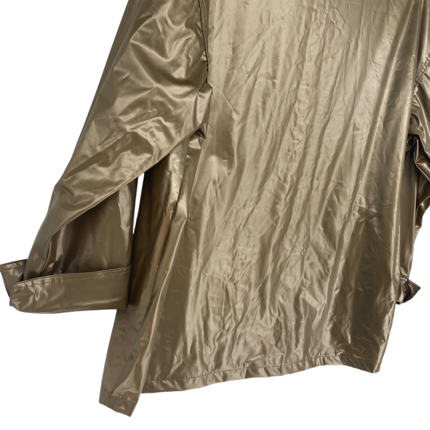 Vtg 80s Chromatics By Totes Raincoat Gold L Snap Front Pockets Spacecore Jacket