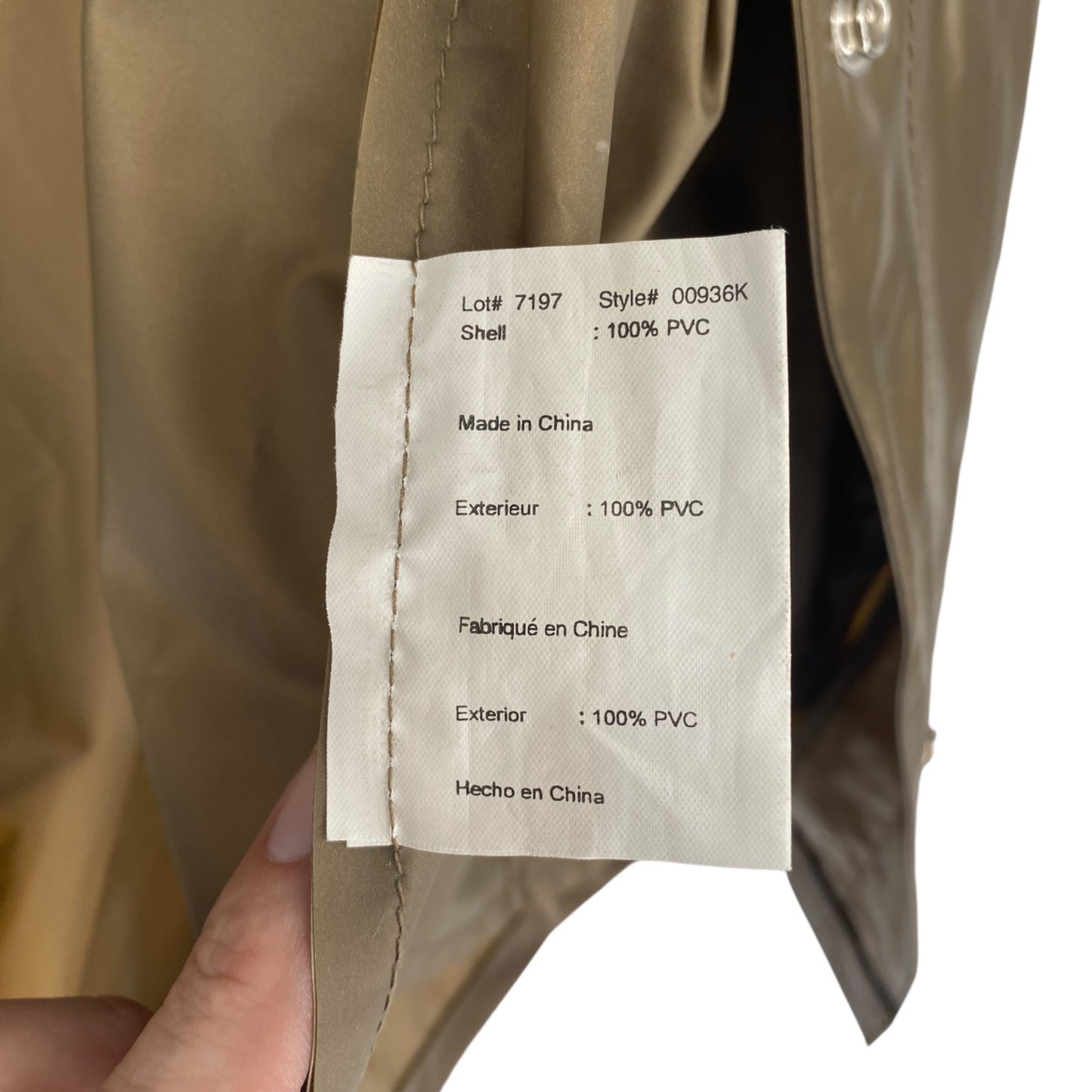 Vtg 80s Chromatics By Totes Raincoat Gold L Snap Front Pockets Spacecore Jacket