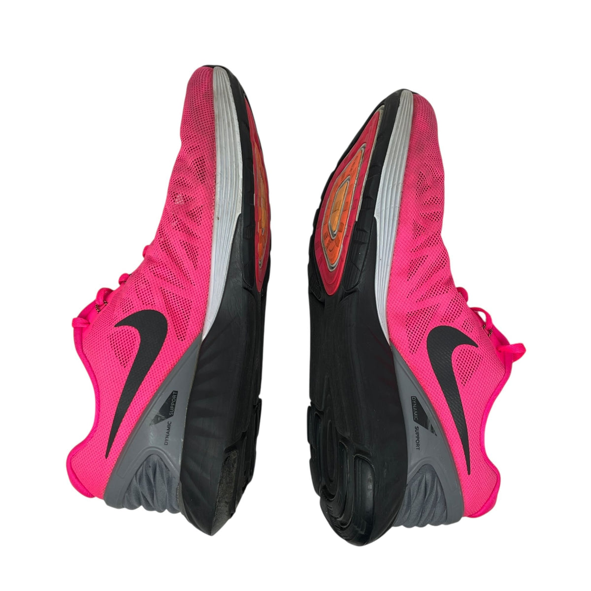 Nike Womens 11 Lunarlon Running Shoes Hot Pink Breathable Mesh Athletic Sneakers
