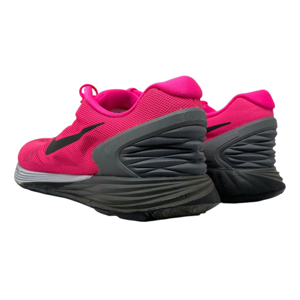 Nike Womens 11 Lunarlon Running Shoes Hot Pink Breathable Mesh Athletic Sneakers