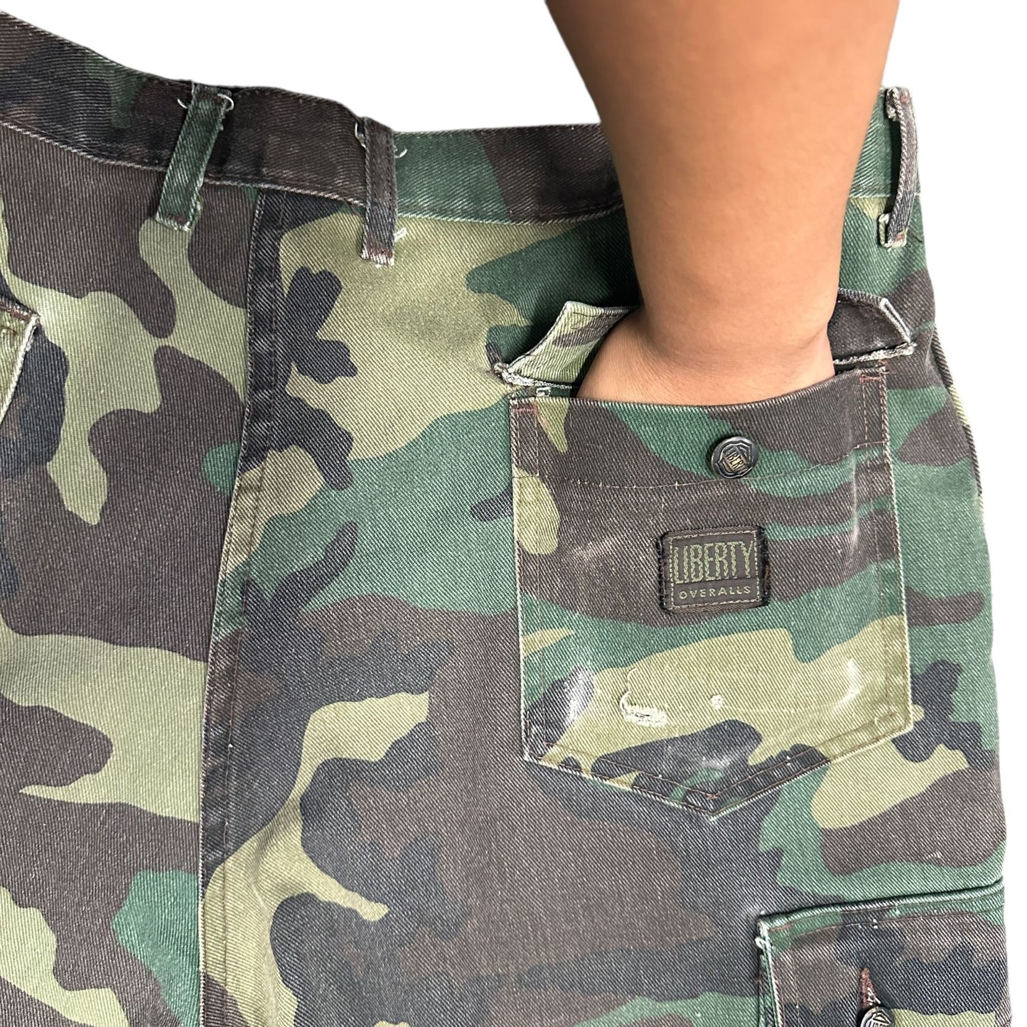 Vintage Liberty Camo Jeans 40x32 Woodland Camouflage Cargo Hunting Workwear USA