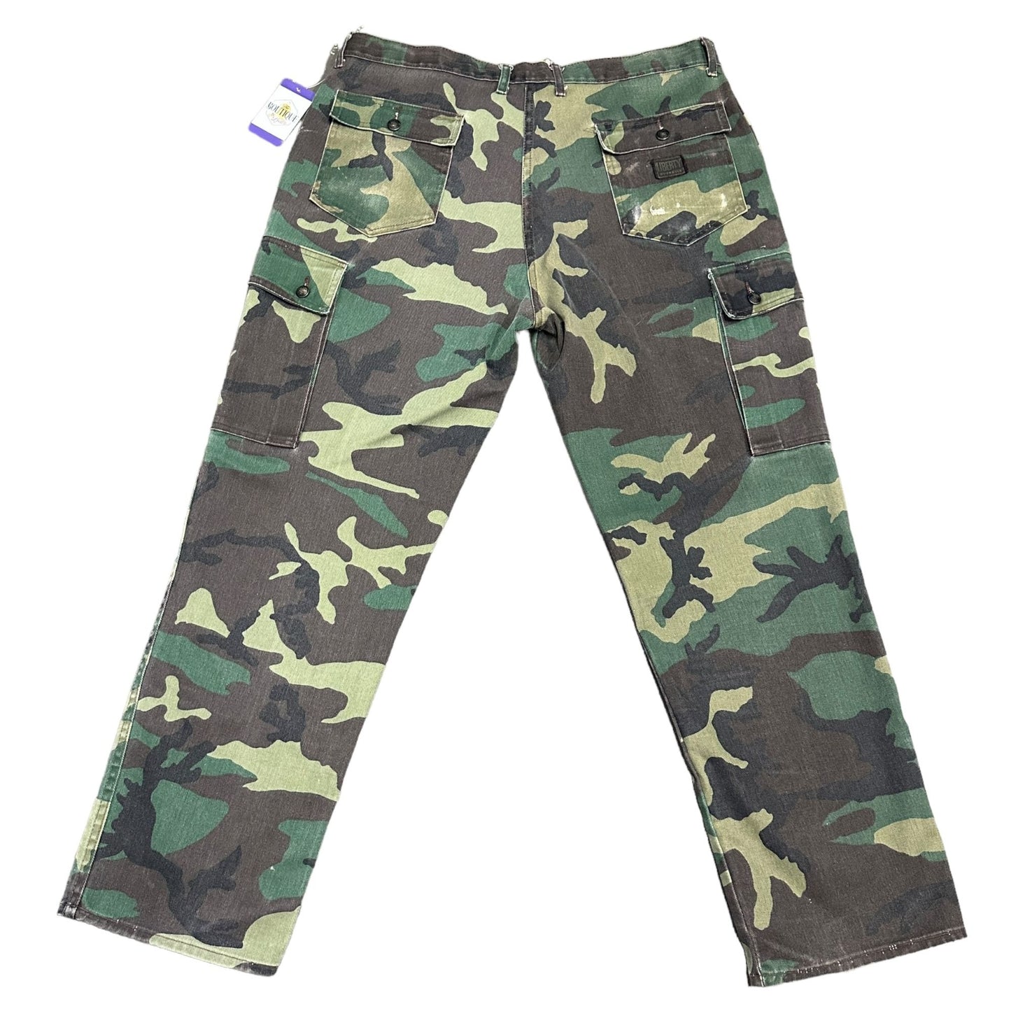 Vintage Liberty Camo Jeans 40x32 Woodland Camouflage Cargo Hunting Workwear USA