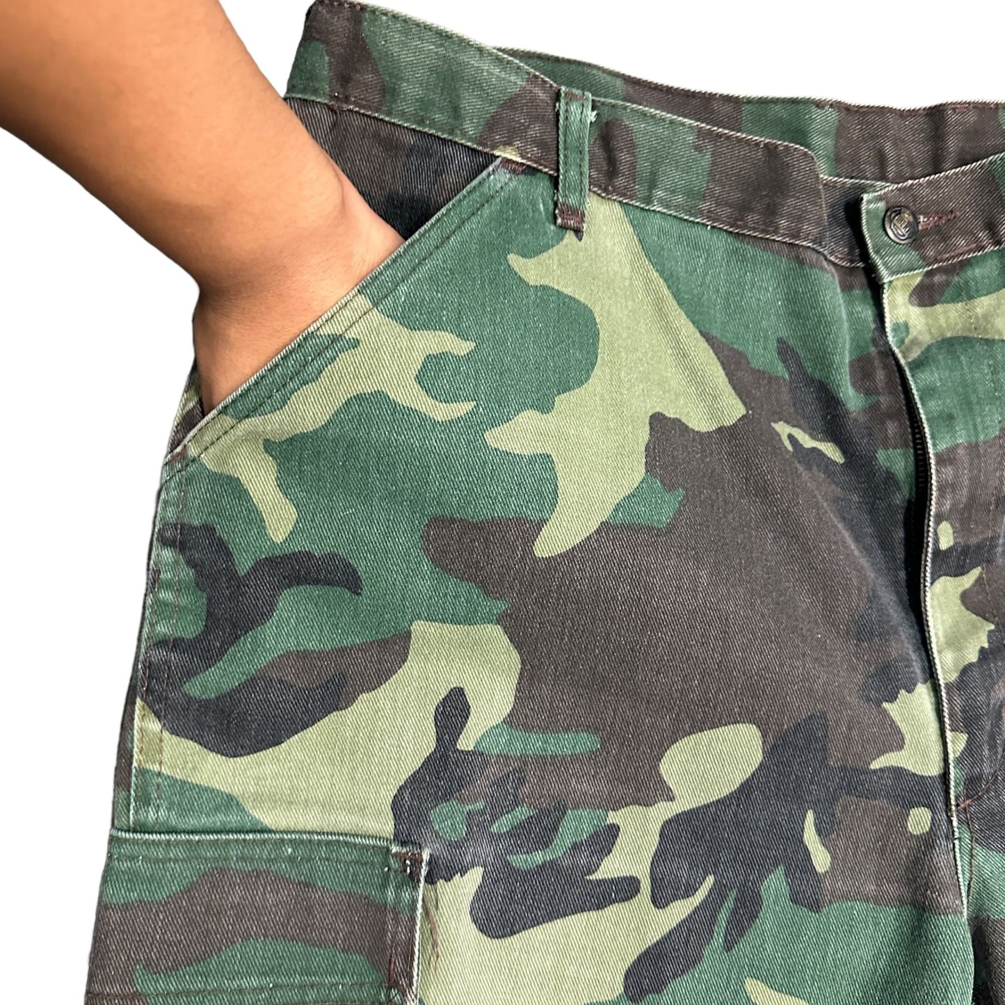 Vintage Liberty Camo Jeans 40x32 Woodland Camouflage Cargo Hunting Workwear USA