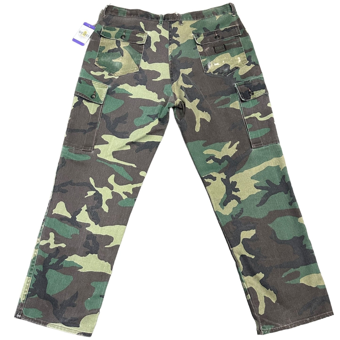 Vintage Liberty Camo Jeans 40x32 Woodland Camouflage Cargo Hunting Workwear USA