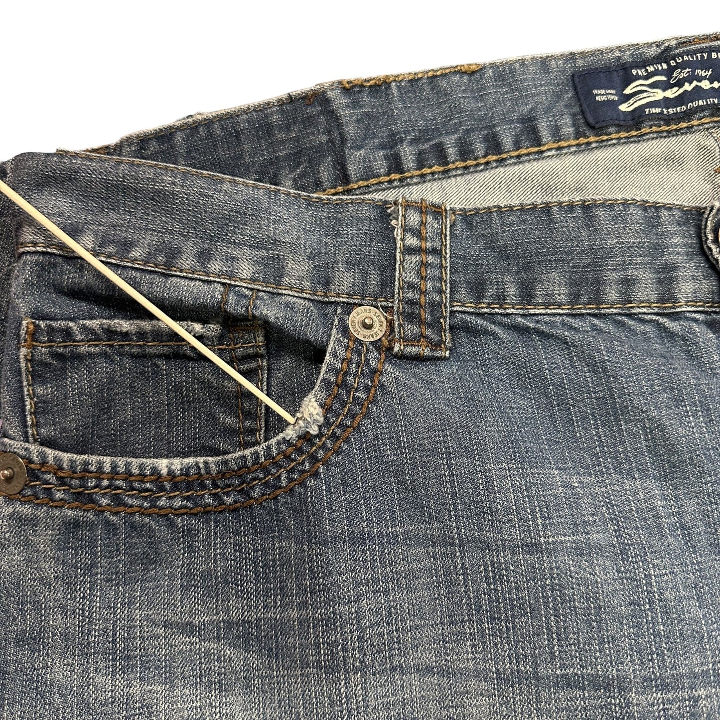 Seven7 Mens Relaxed Fit Straight Leg Jeans 40X32 100% Cotton Normcore Workwear