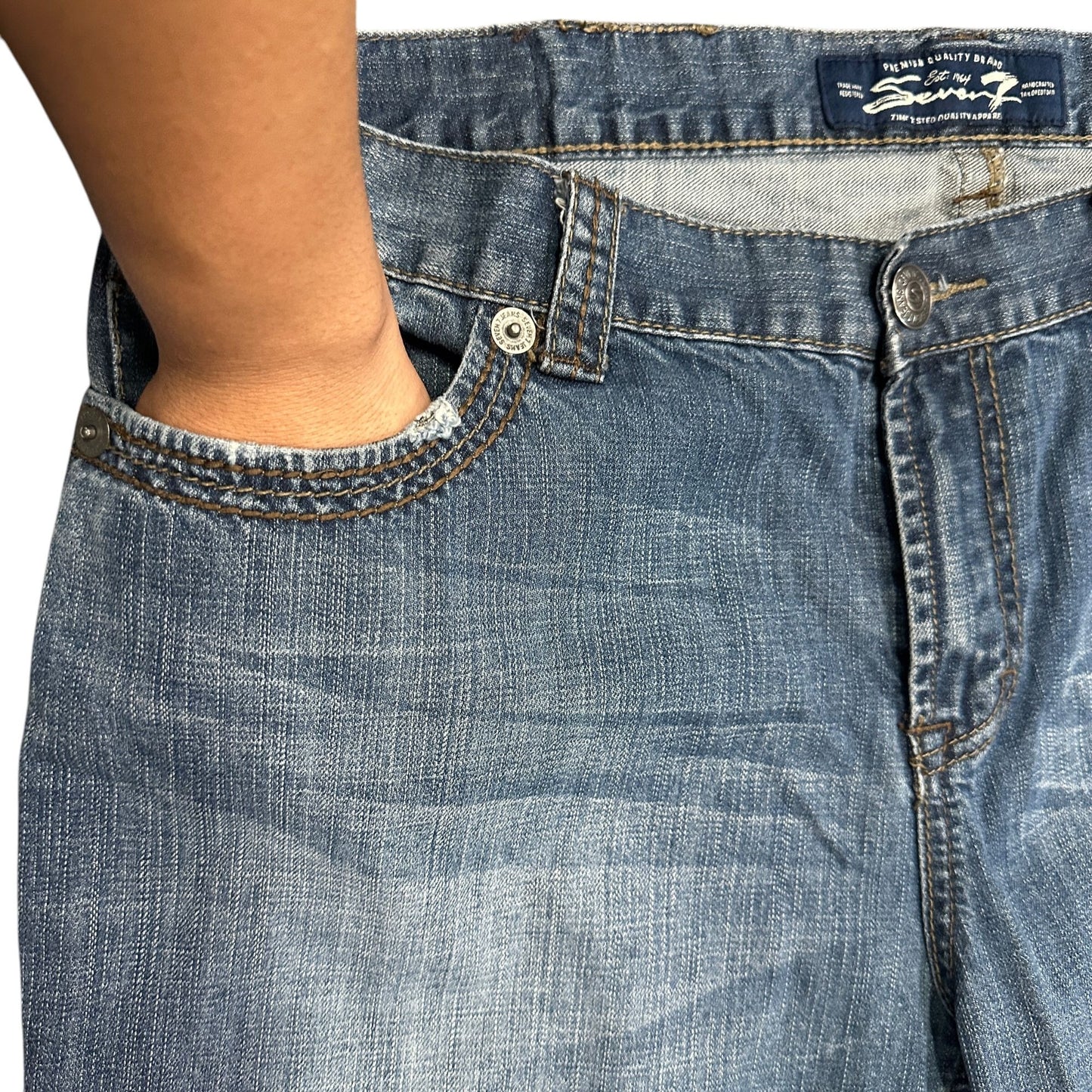 Seven7 Mens Relaxed Fit Straight Leg Jeans 40X32 100% Cotton Normcore Workwear